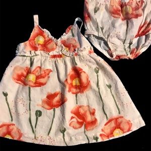 Penelope Mack flower 2 Piece baby dress 3-6 mon